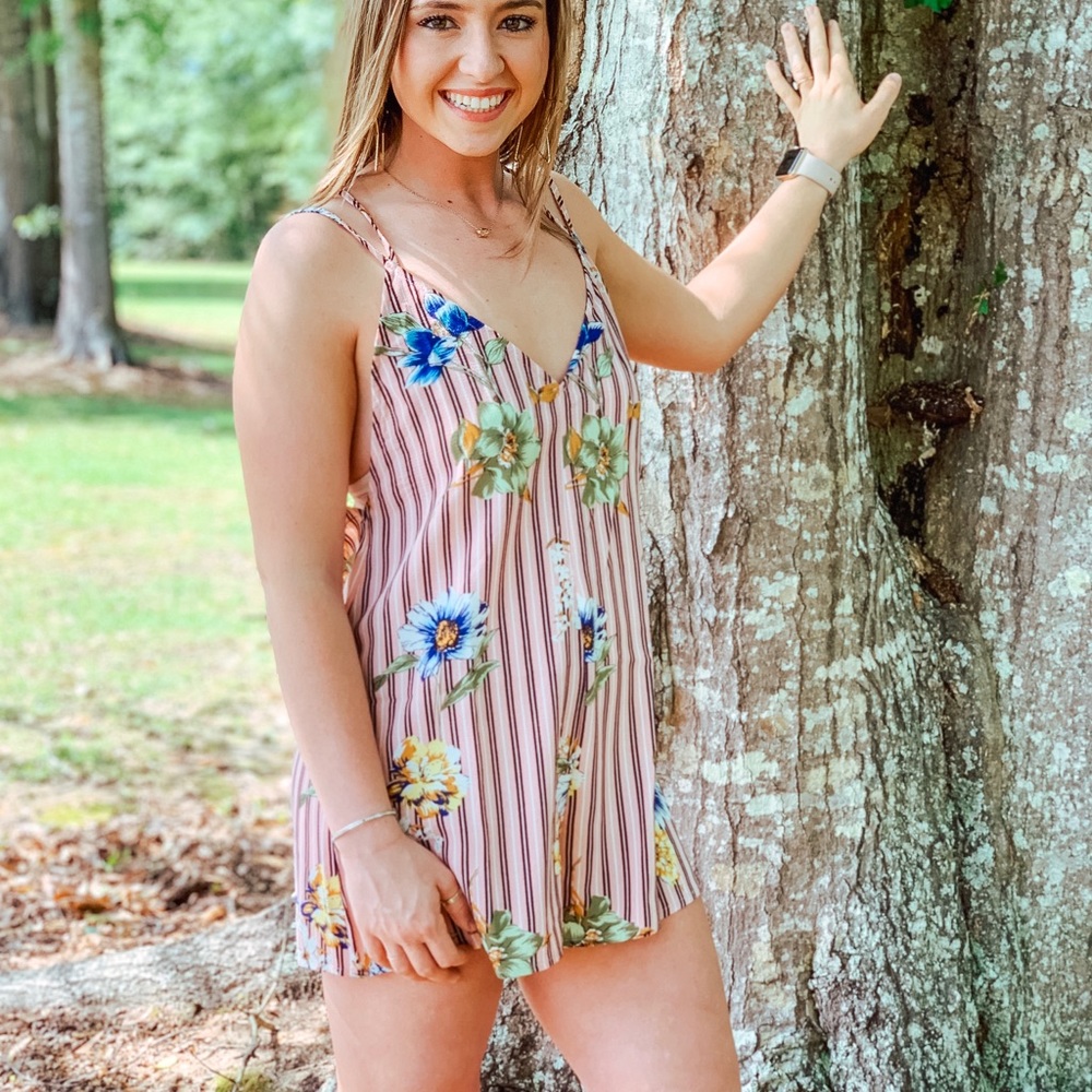 Striped and Floral Romper